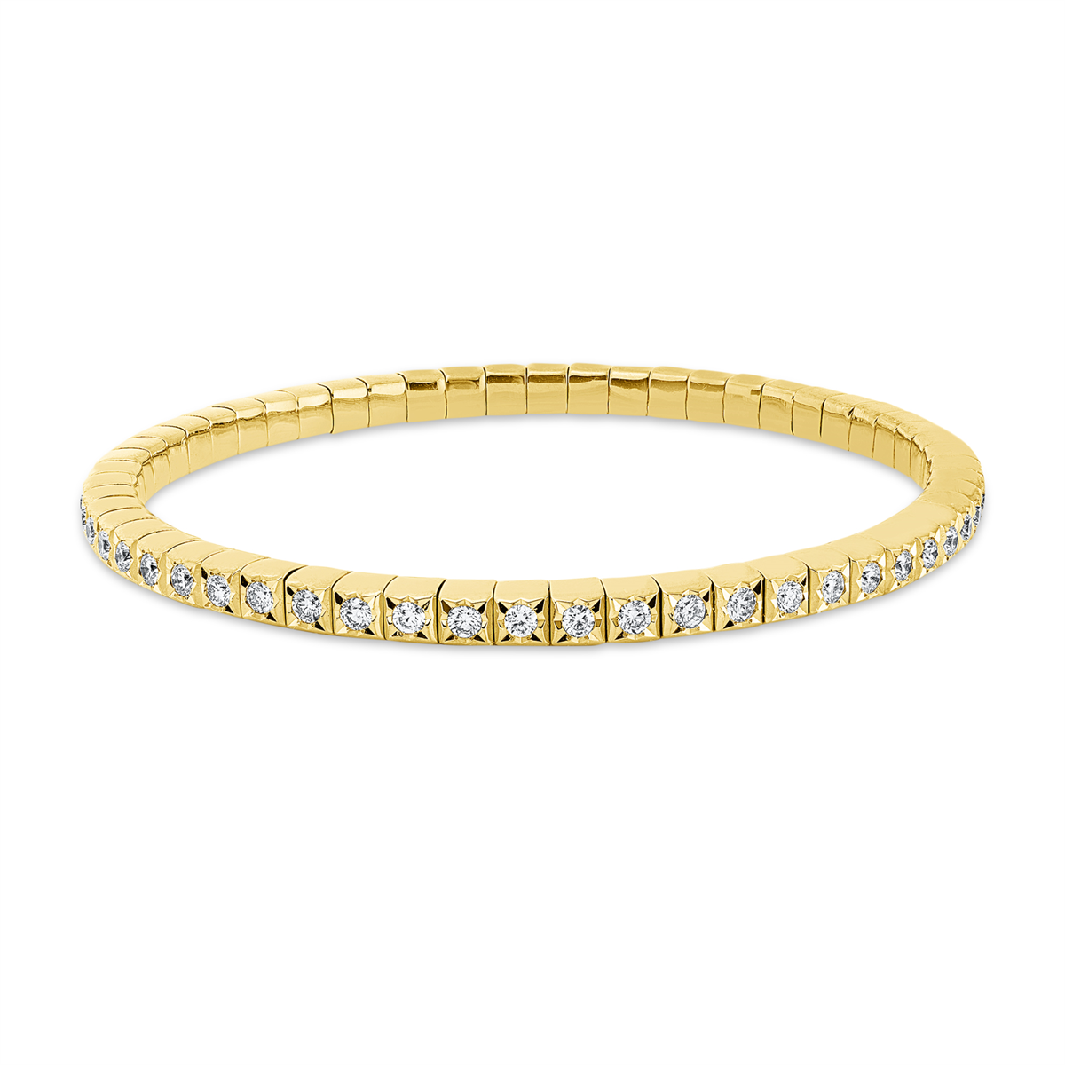 diamond full cut flex bracelet in yellow gold