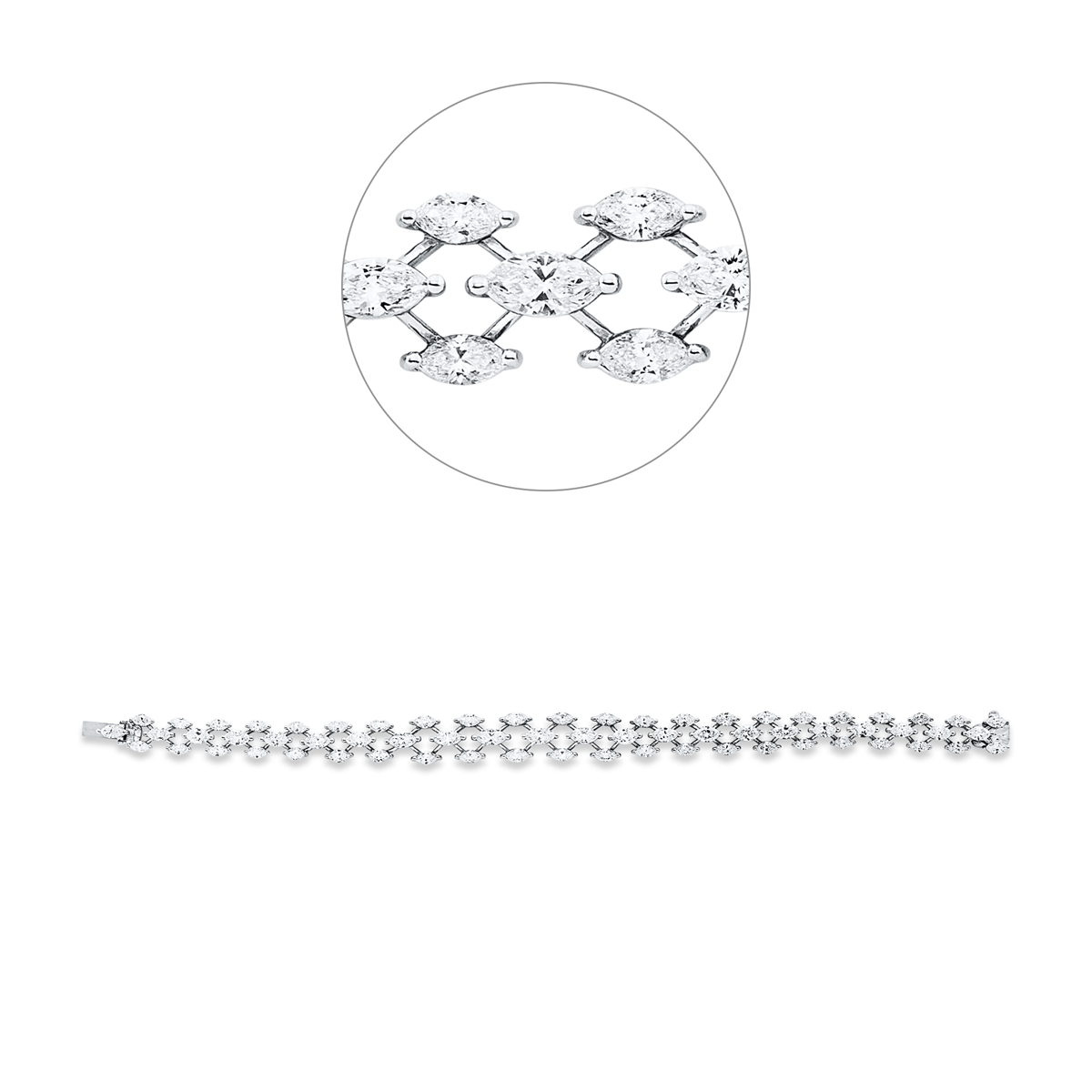 marquise exclusive bracelet in white gold