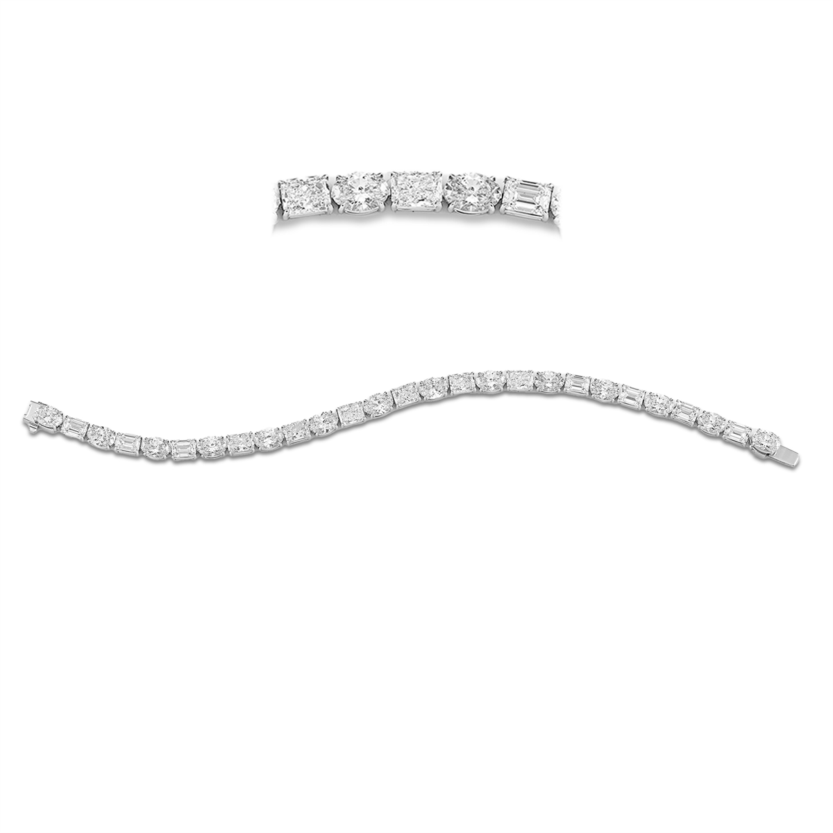 oval exclusive bracelet in white gold