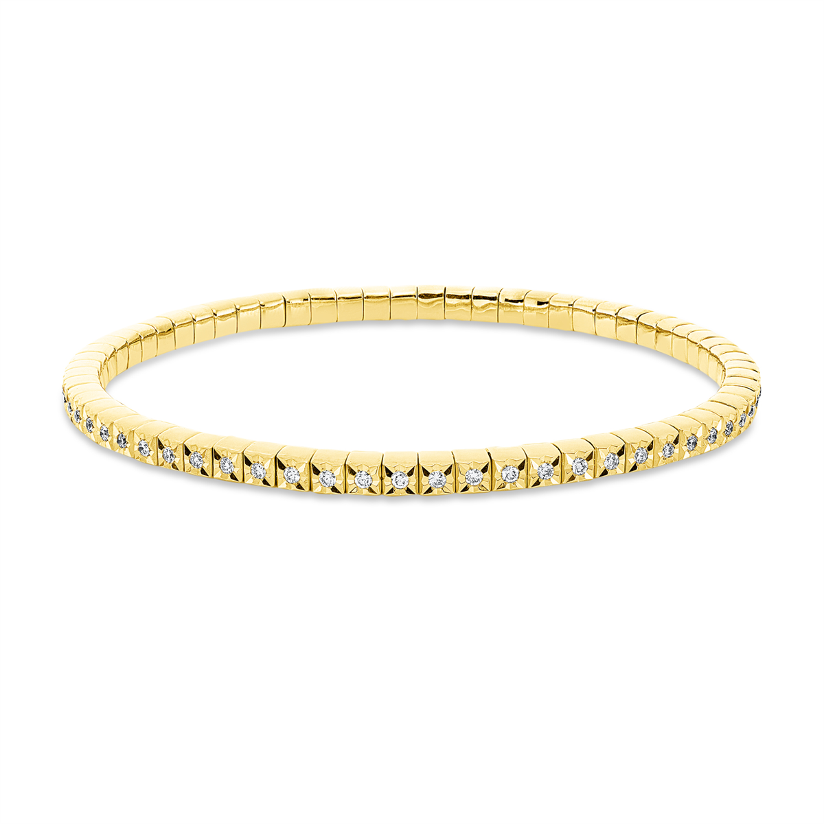diamond full cut flex bracelet in yellow gold