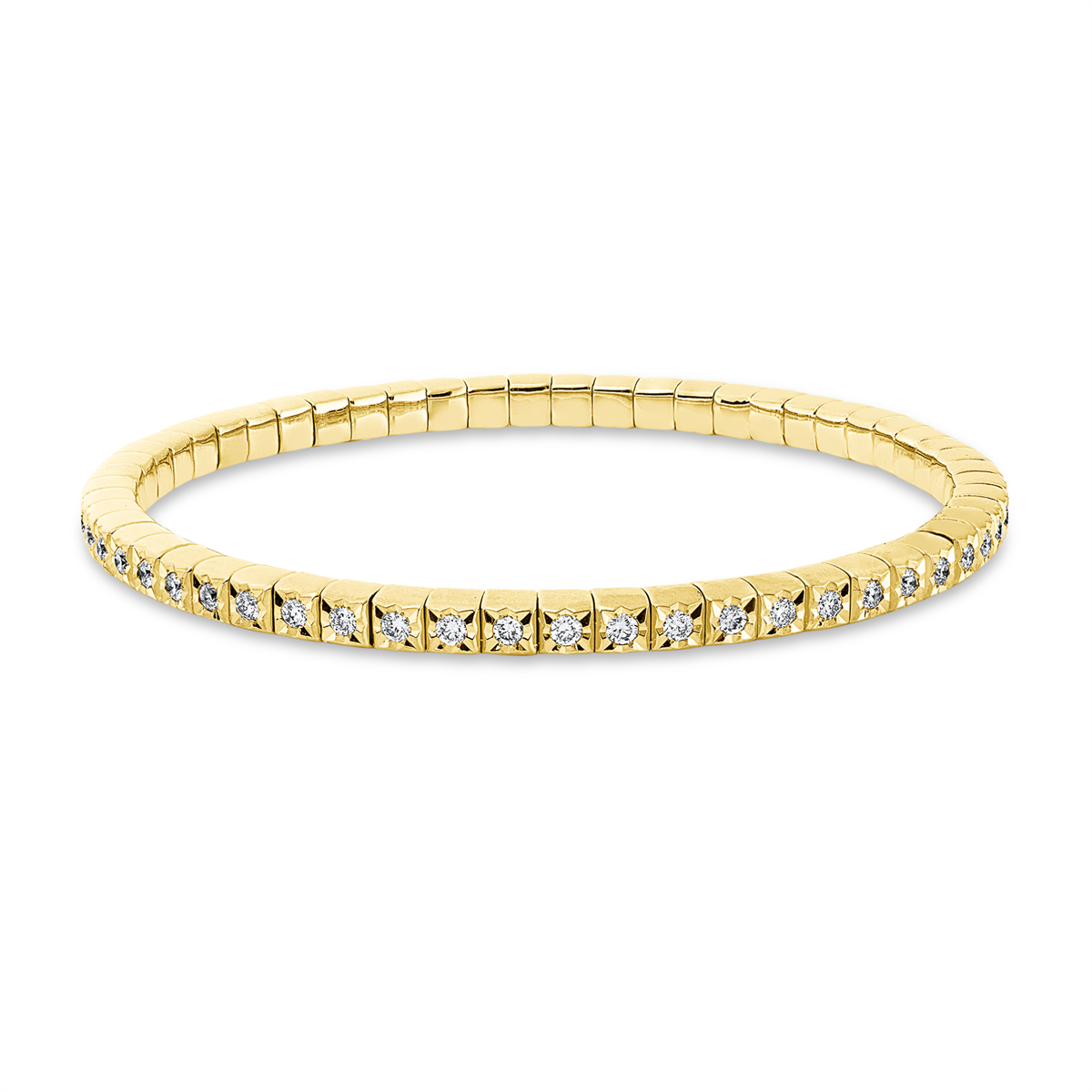 diamond full cut flex bracelet in yellow gold