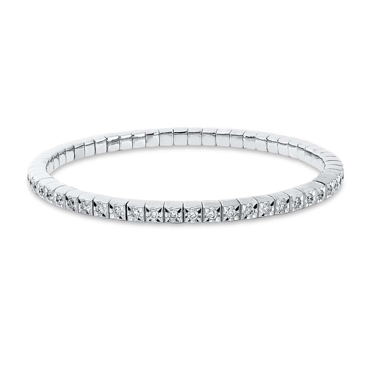 diamond full cut flex bracelet in white gold
