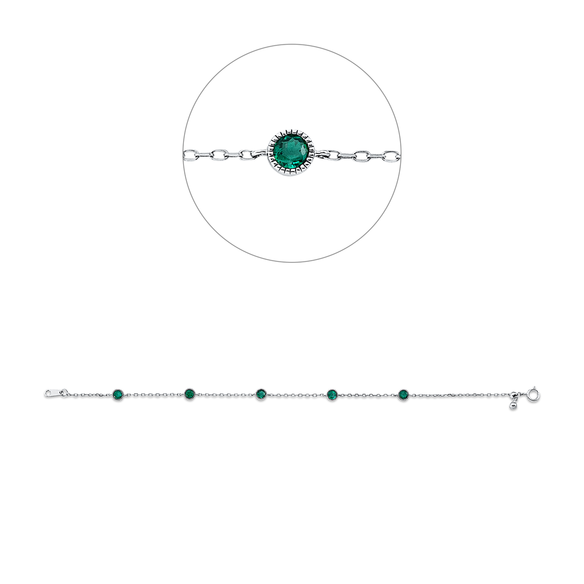 Klassieke armband met gekleurde stenen - 5F660