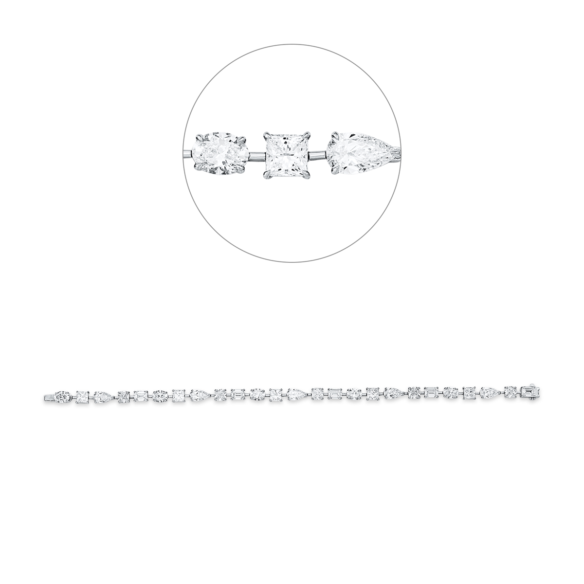 oval exclusive bracelet in white gold