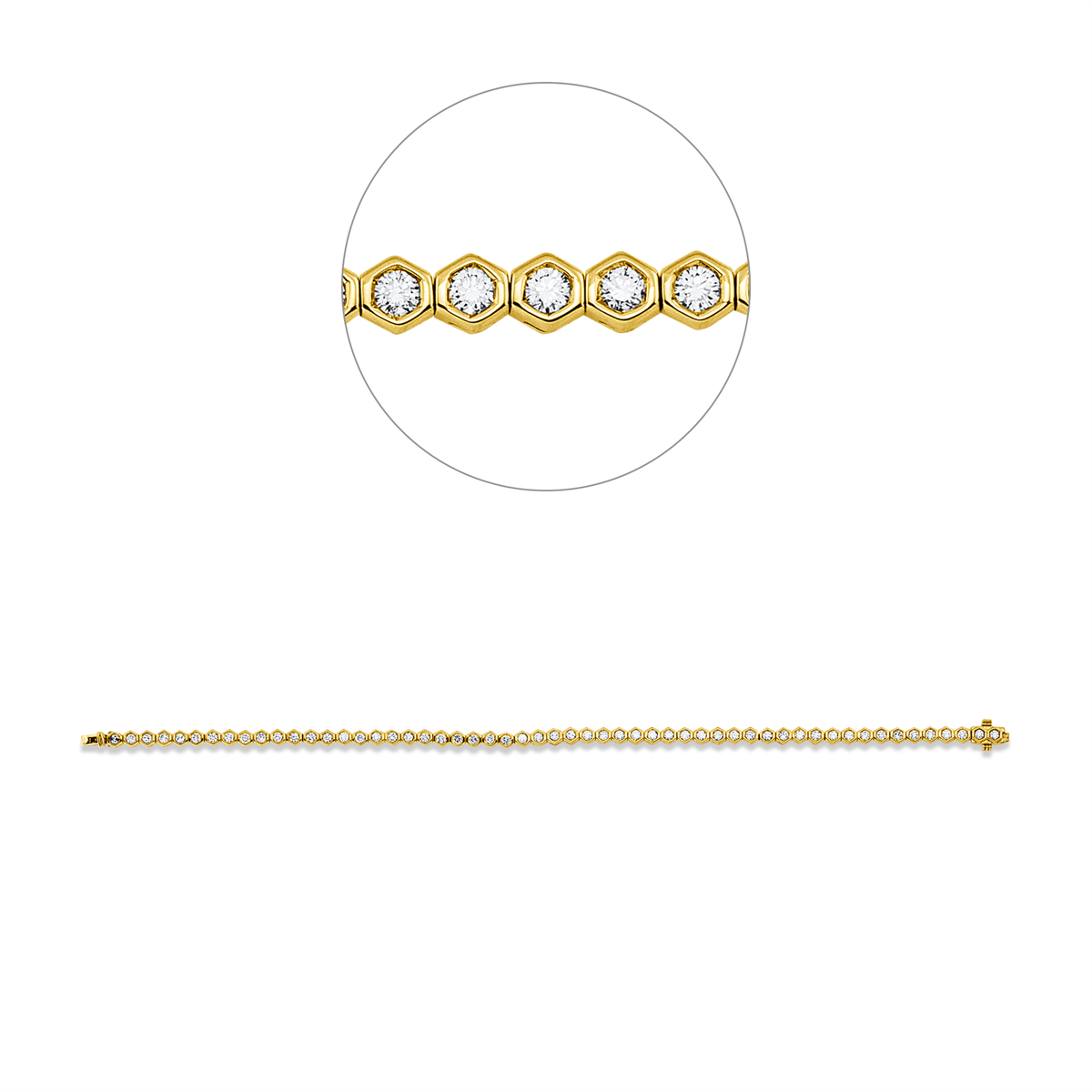 diamond full cut exclusive bracelet in yellow gold / white gold