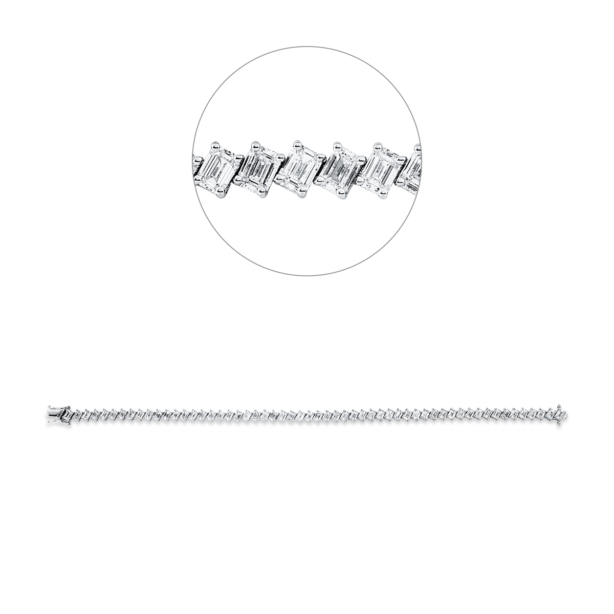 emerald cut exclusive bracelet in white gold
