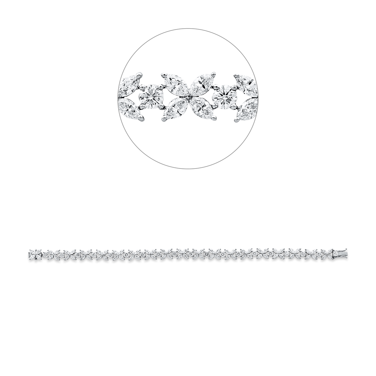 diamond full cut exclusive bracelet in white gold