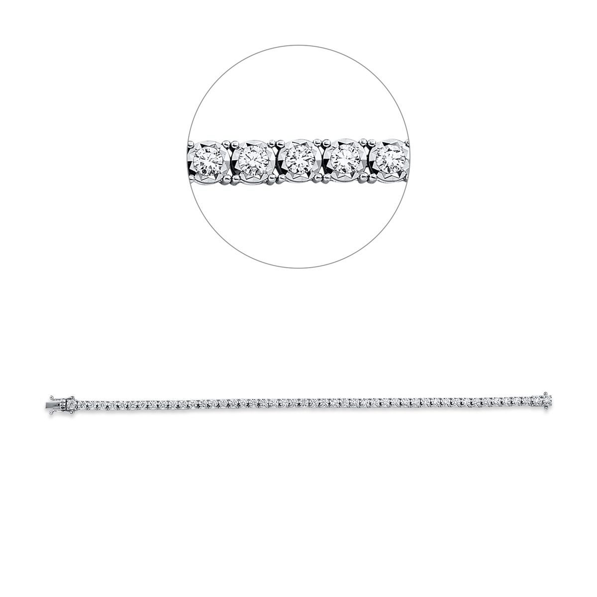 diamond full cut tennis bracelet bracelet in white gold