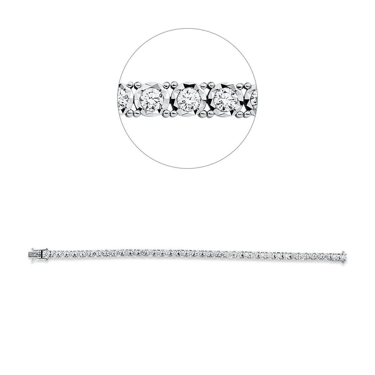 diamond full cut tennis bracelet bracelet in white gold