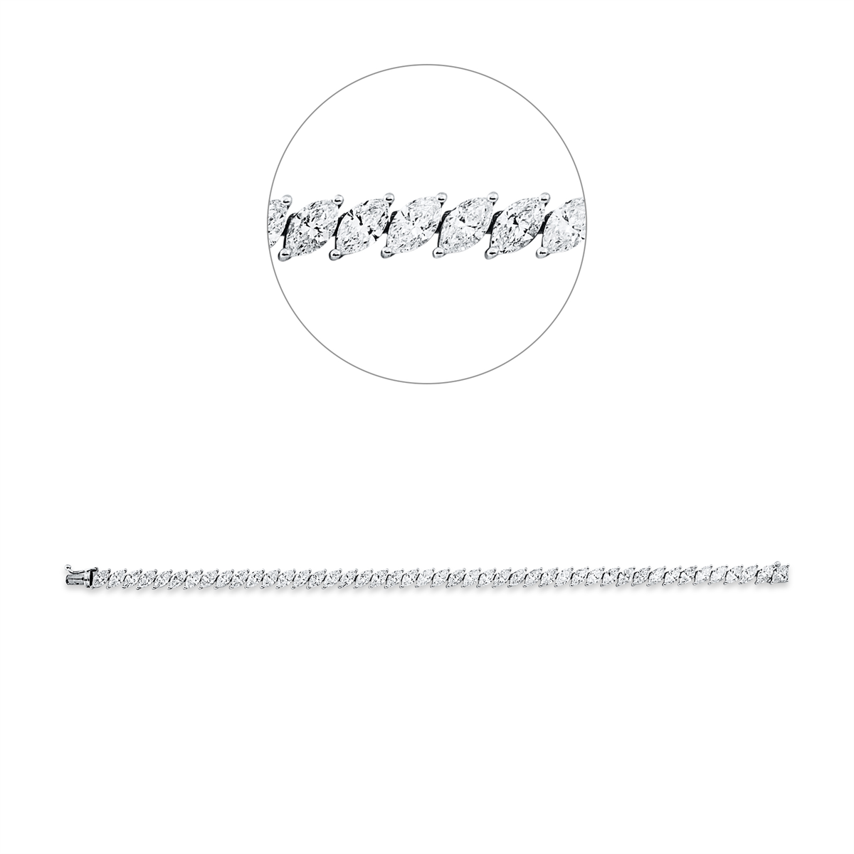 marquise exclusive bracelet in white gold