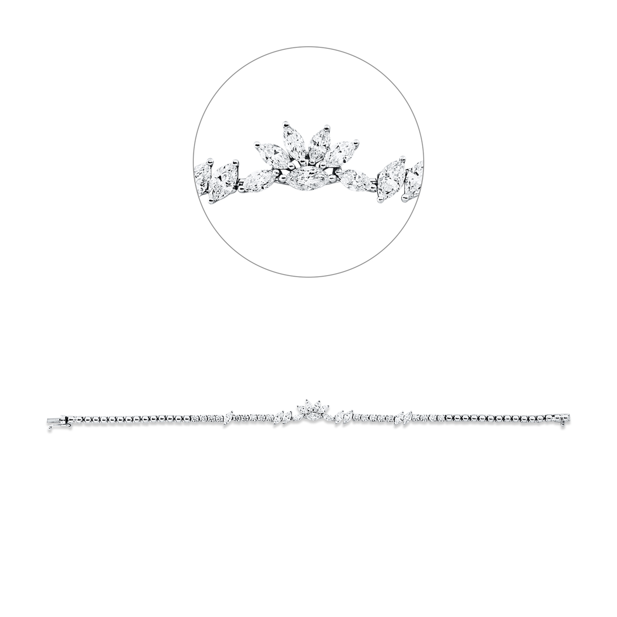 diamond full cut exclusive bracelet in white gold