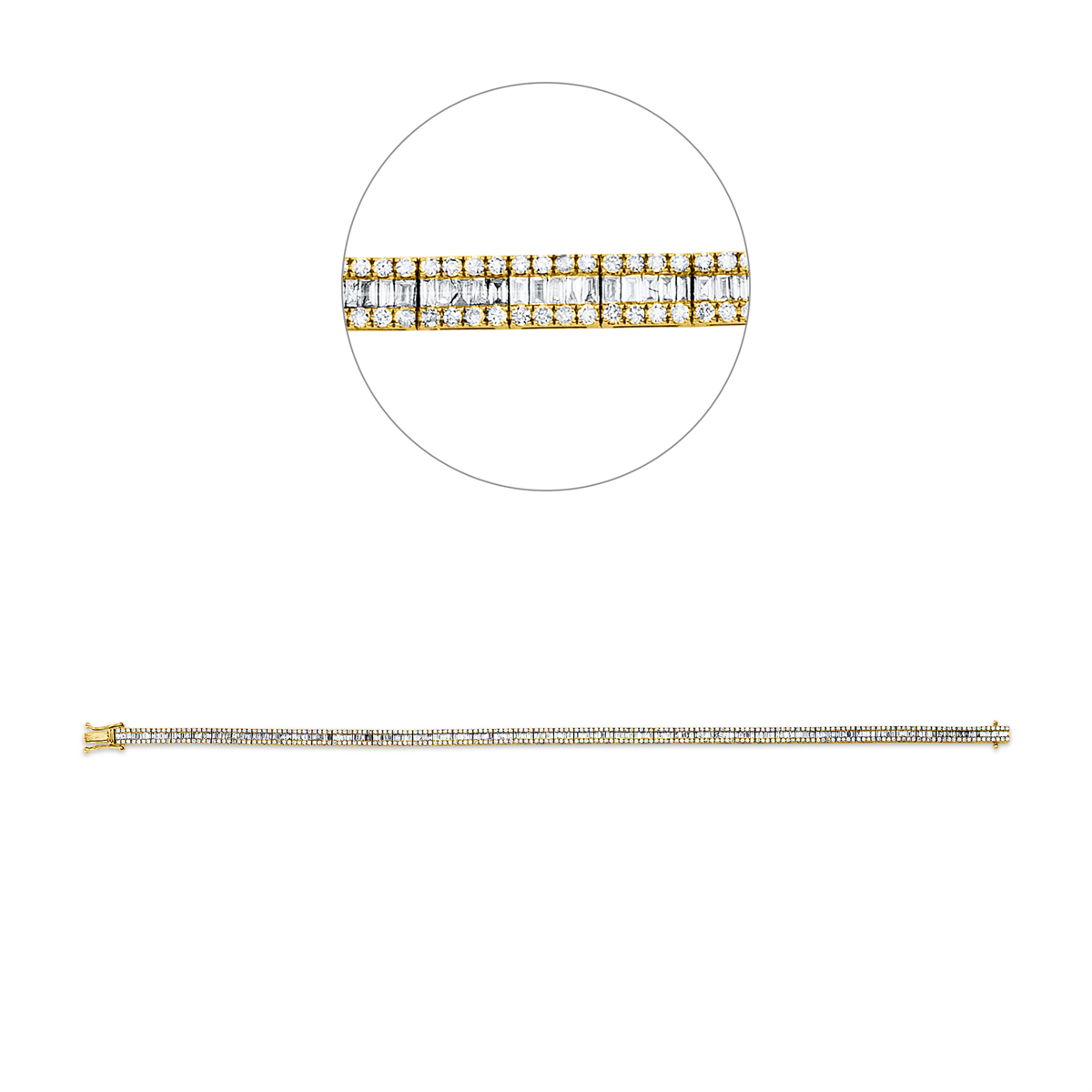 diamond full cut tennis bracelet bracelet in yellow gold / white gold