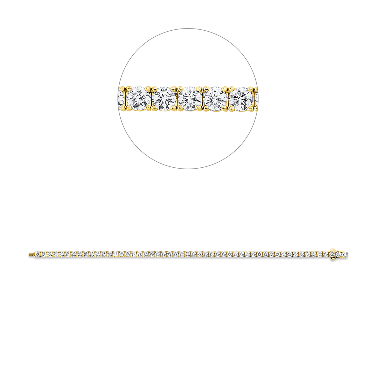 diamond full cut tennis bracelet bracelet in yellow gold