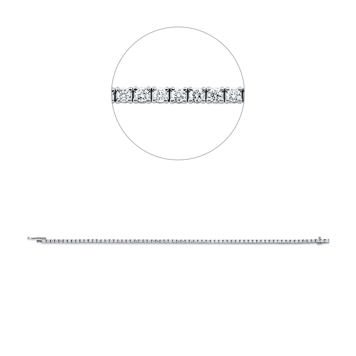 diamond full cut tennis bracelet bracelet in white gold