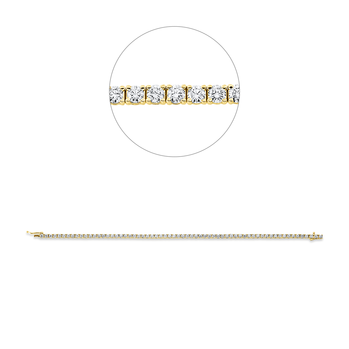 diamond full cut tennis bracelet bracelet in yellow gold