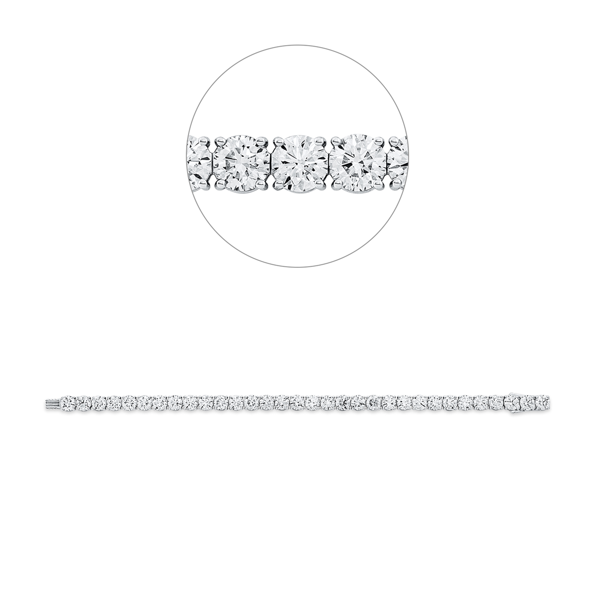 diamond full cut tennis bracelet bracelet in white gold