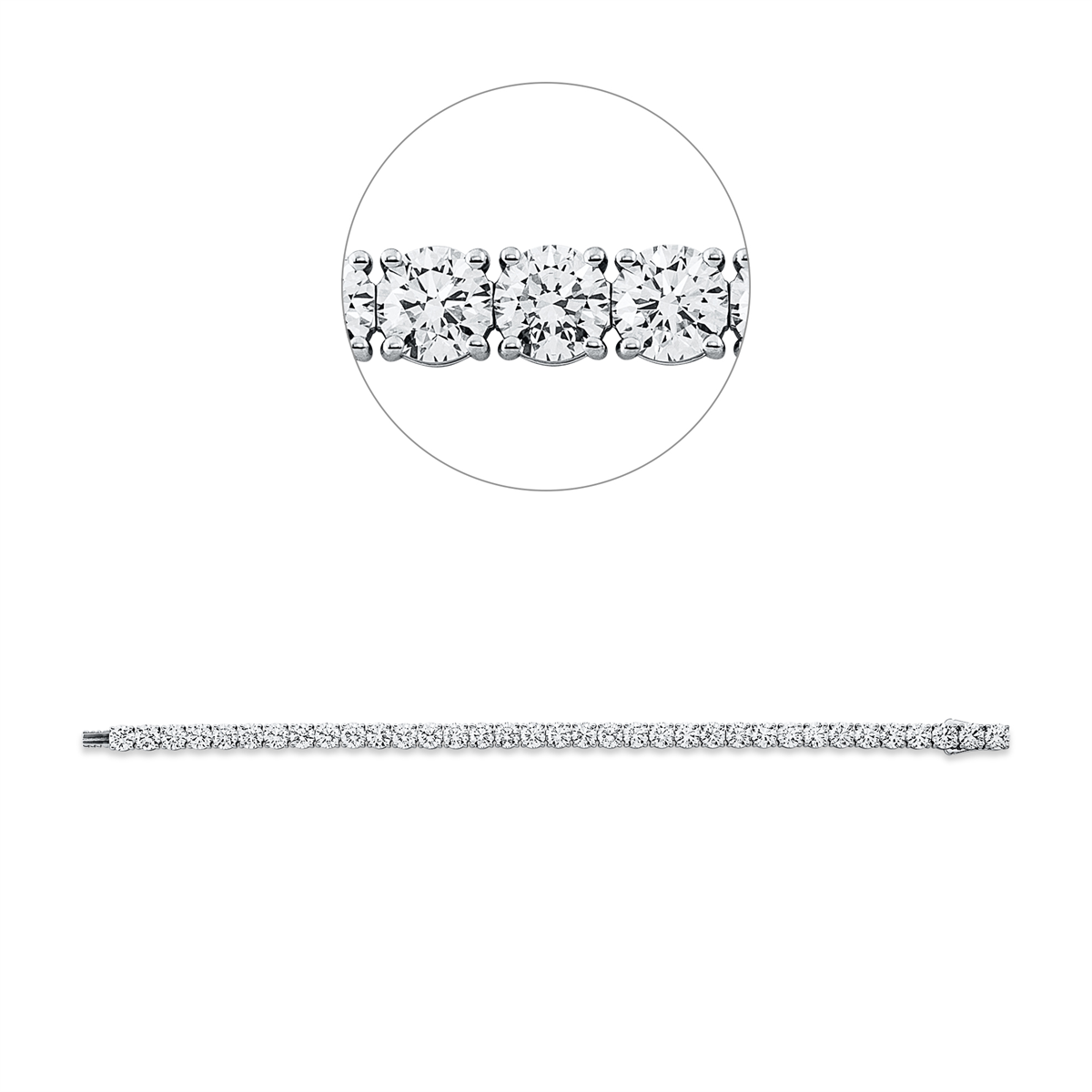 diamond full cut tennis bracelet bracelet in white gold
