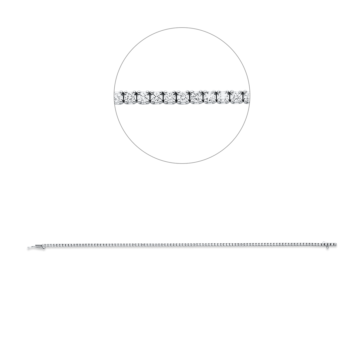 diamond full cut tennis bracelet bracelet in white gold