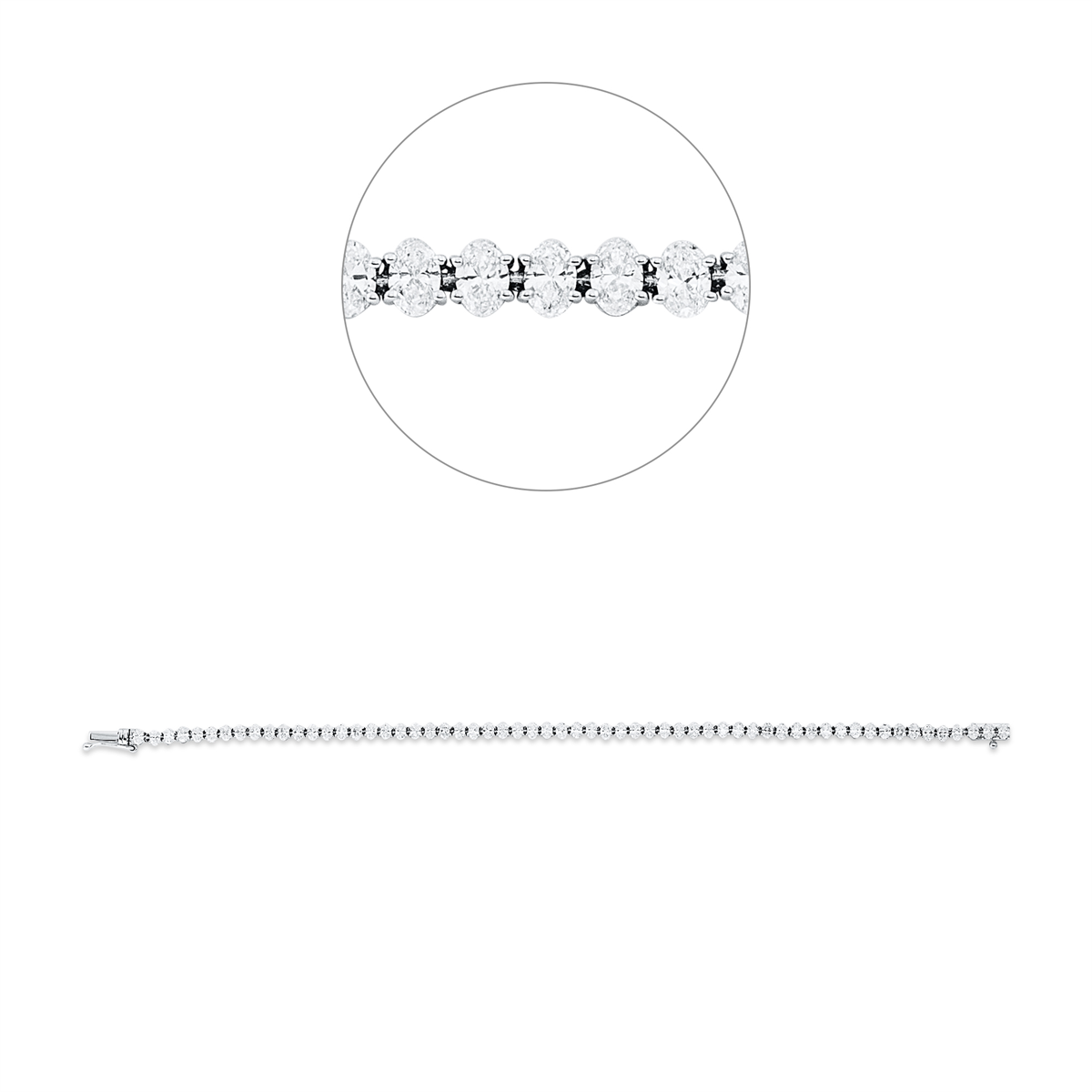 oval exclusive bracelet in white gold