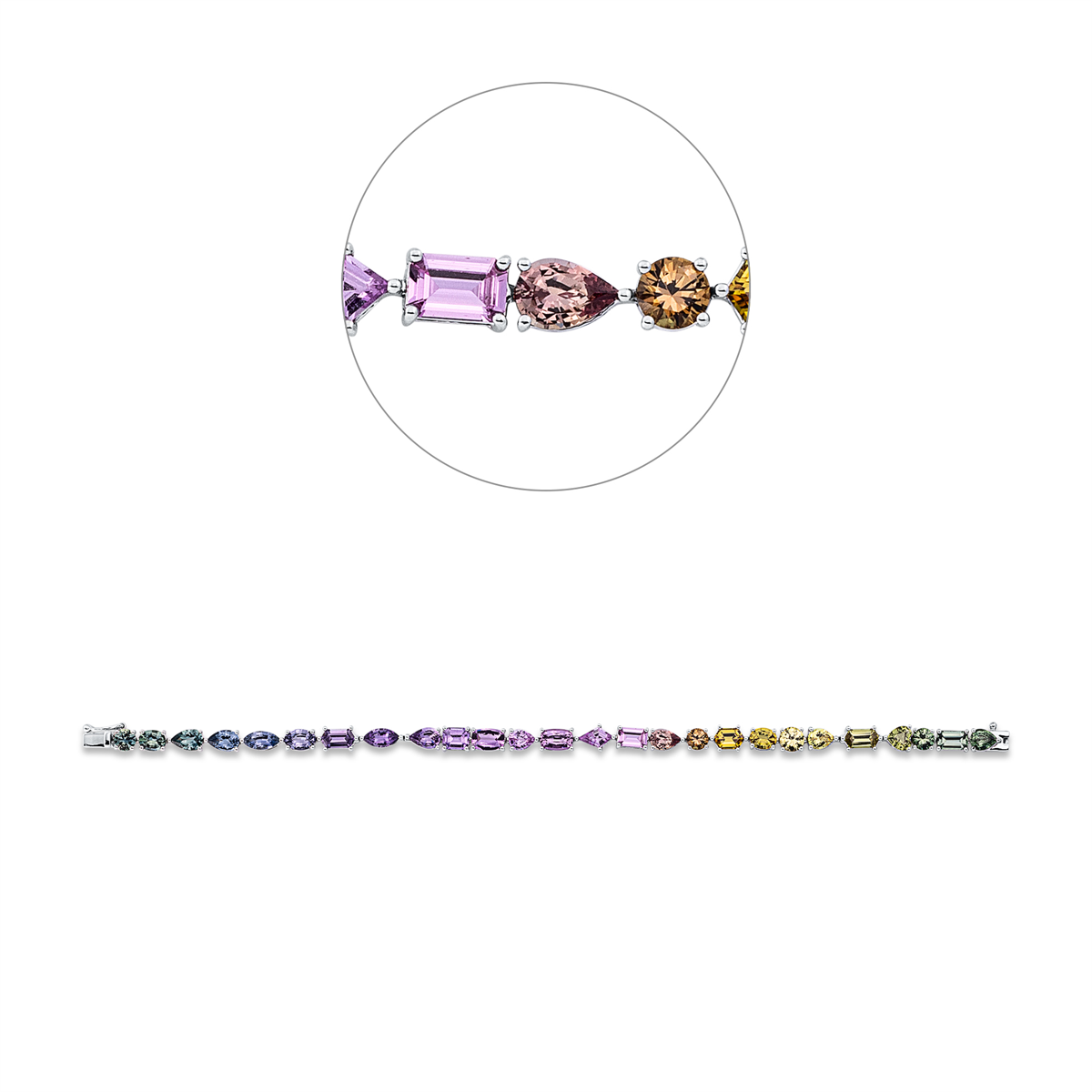 gekleurde stenen mode armband - 5G093