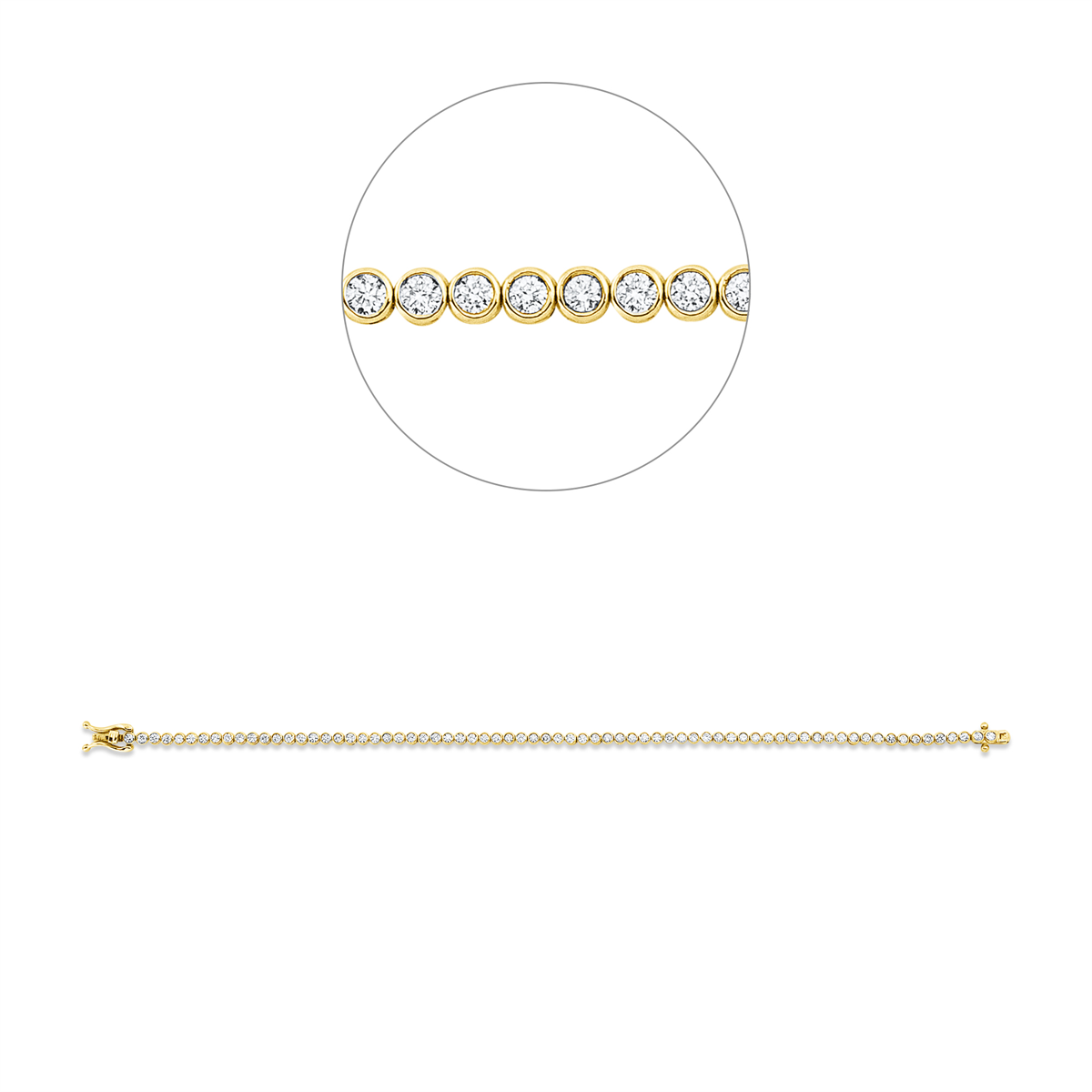 diamond full cut modern woman bracelet in yellow gold