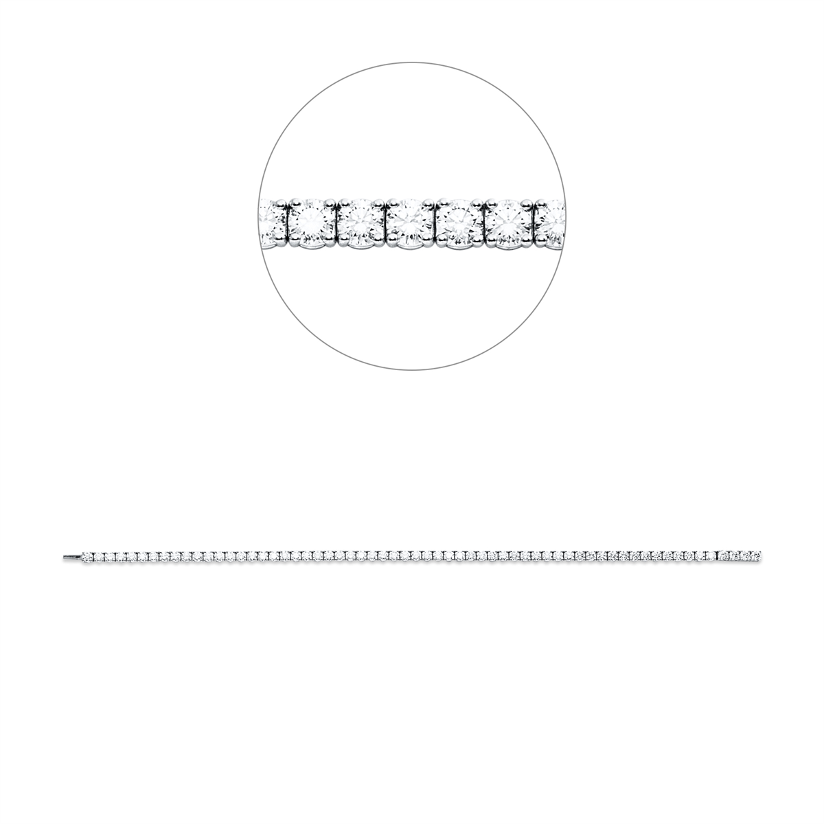 diamond full cut tennis bracelet bracelet in white gold