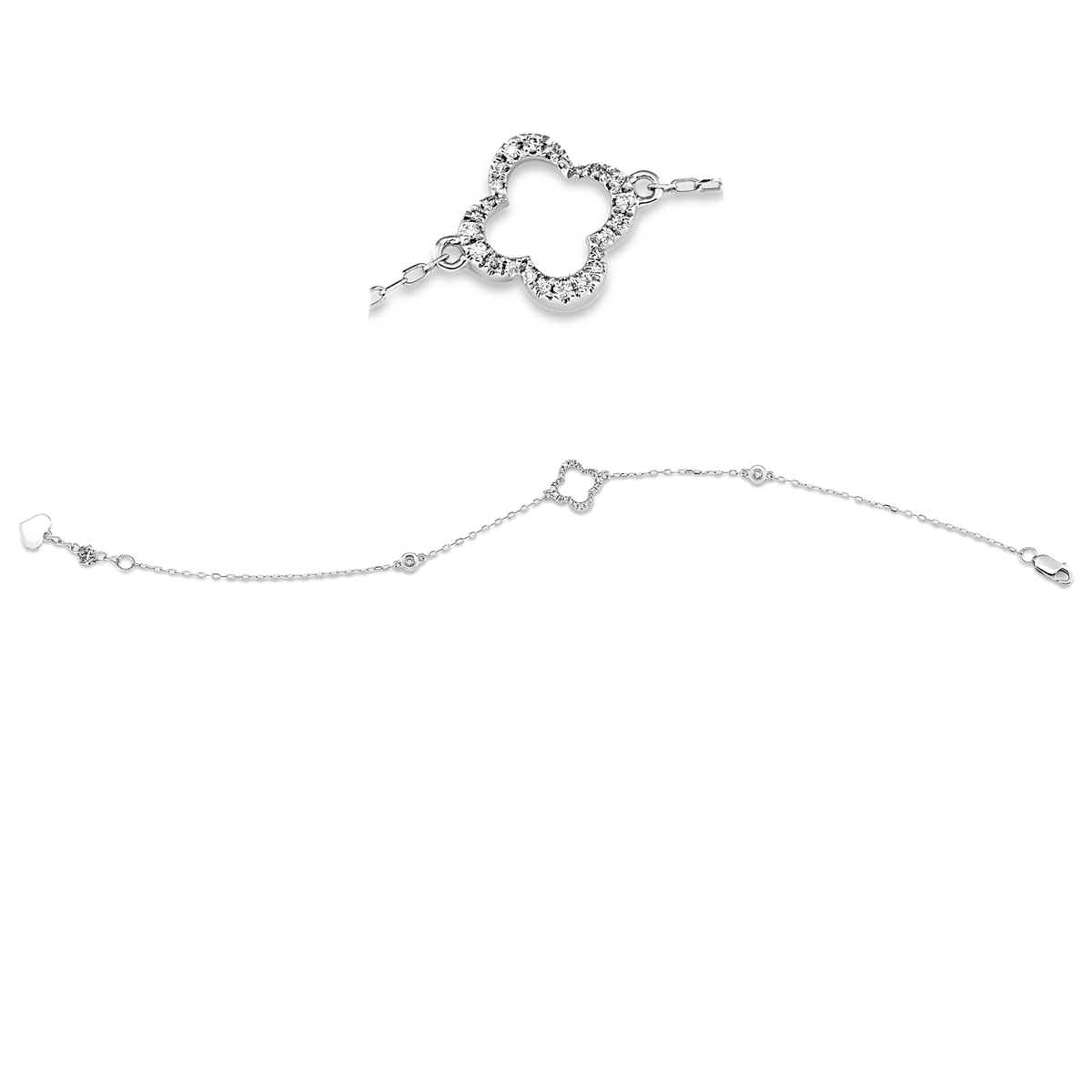 diamond full cut modern woman bracelet in white gold