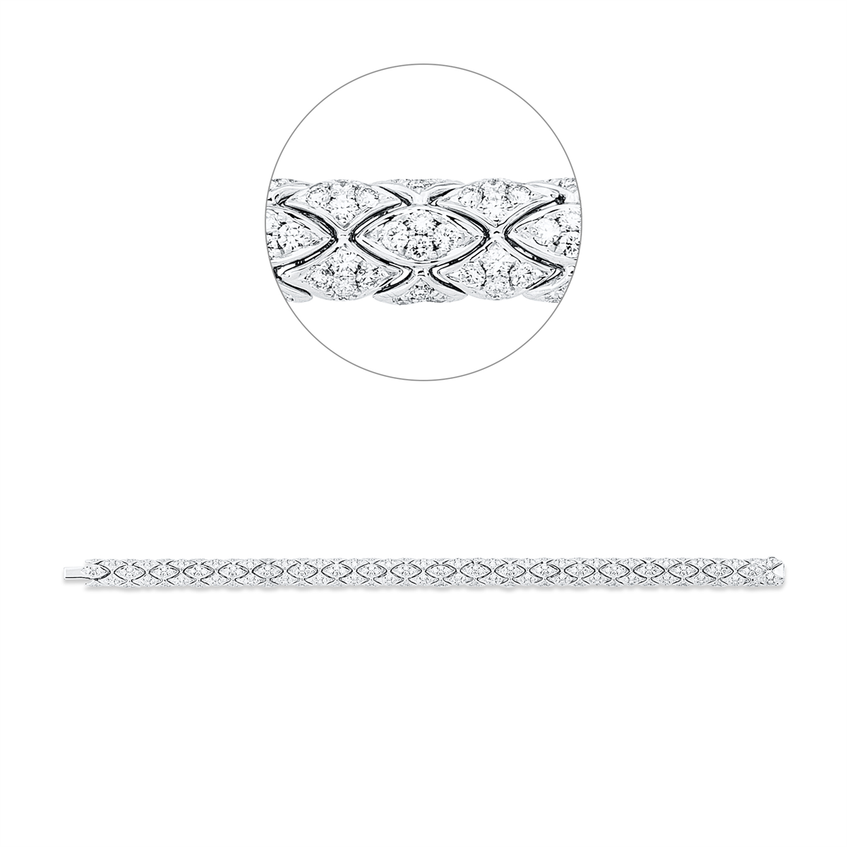 diamond full cut exclusive bracelet in white gold