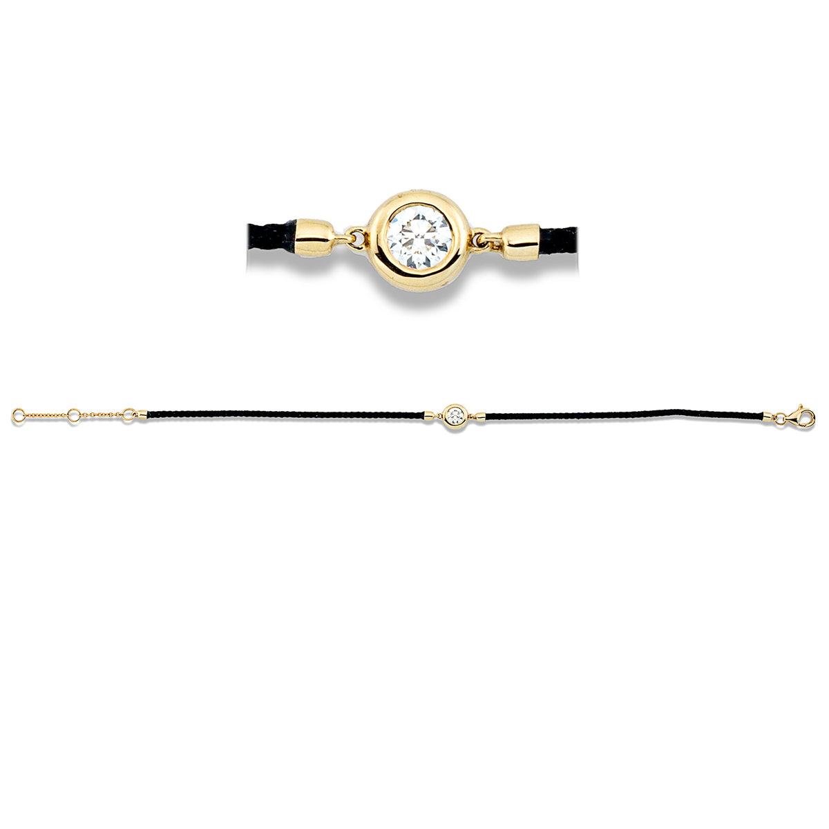 leather & textile band bracelet - 5G363