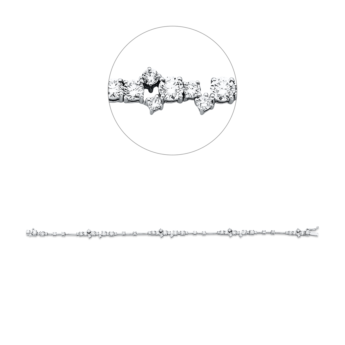 diamond full cut exclusive bracelet in white gold