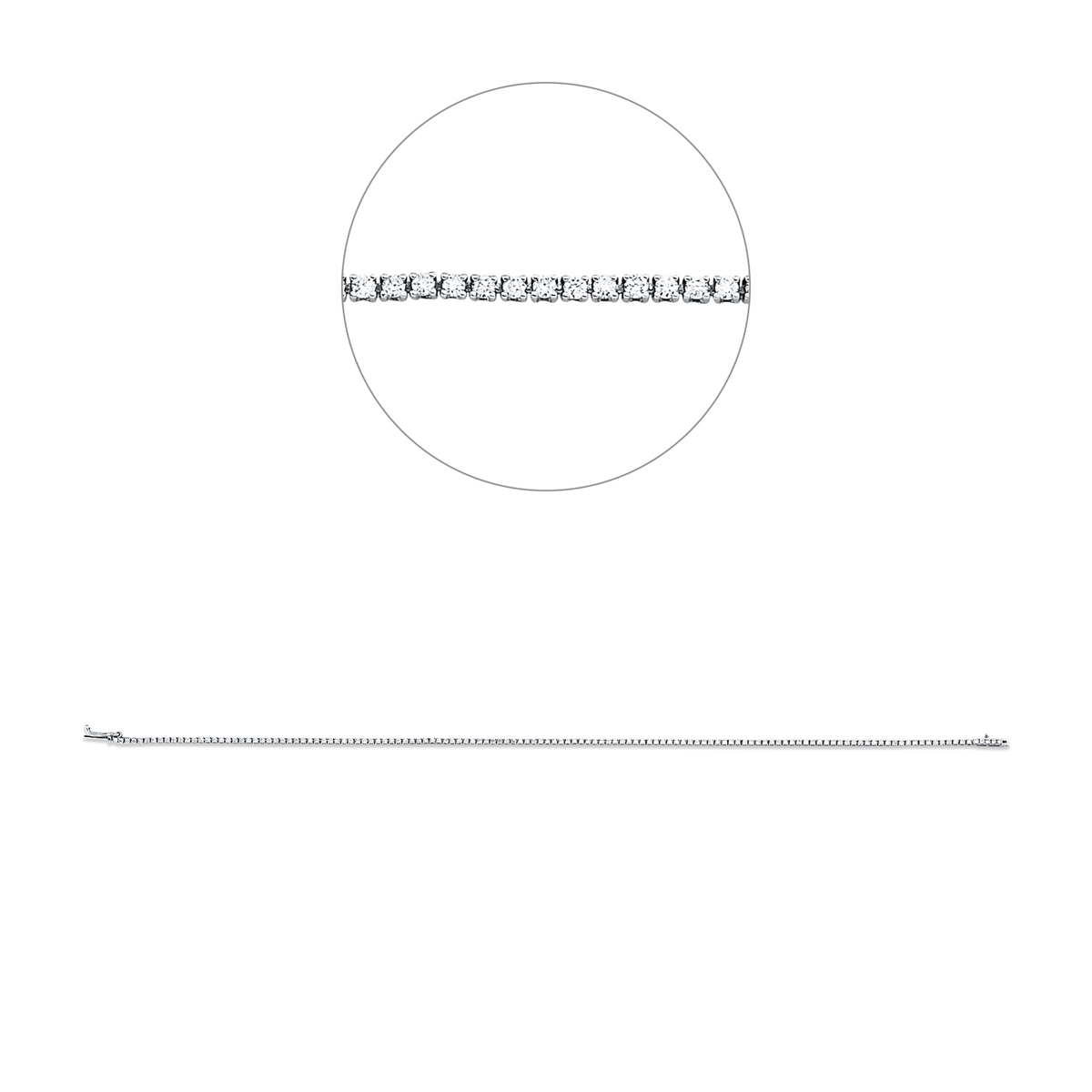diamond full cut tennis bracelet bracelet in white gold
