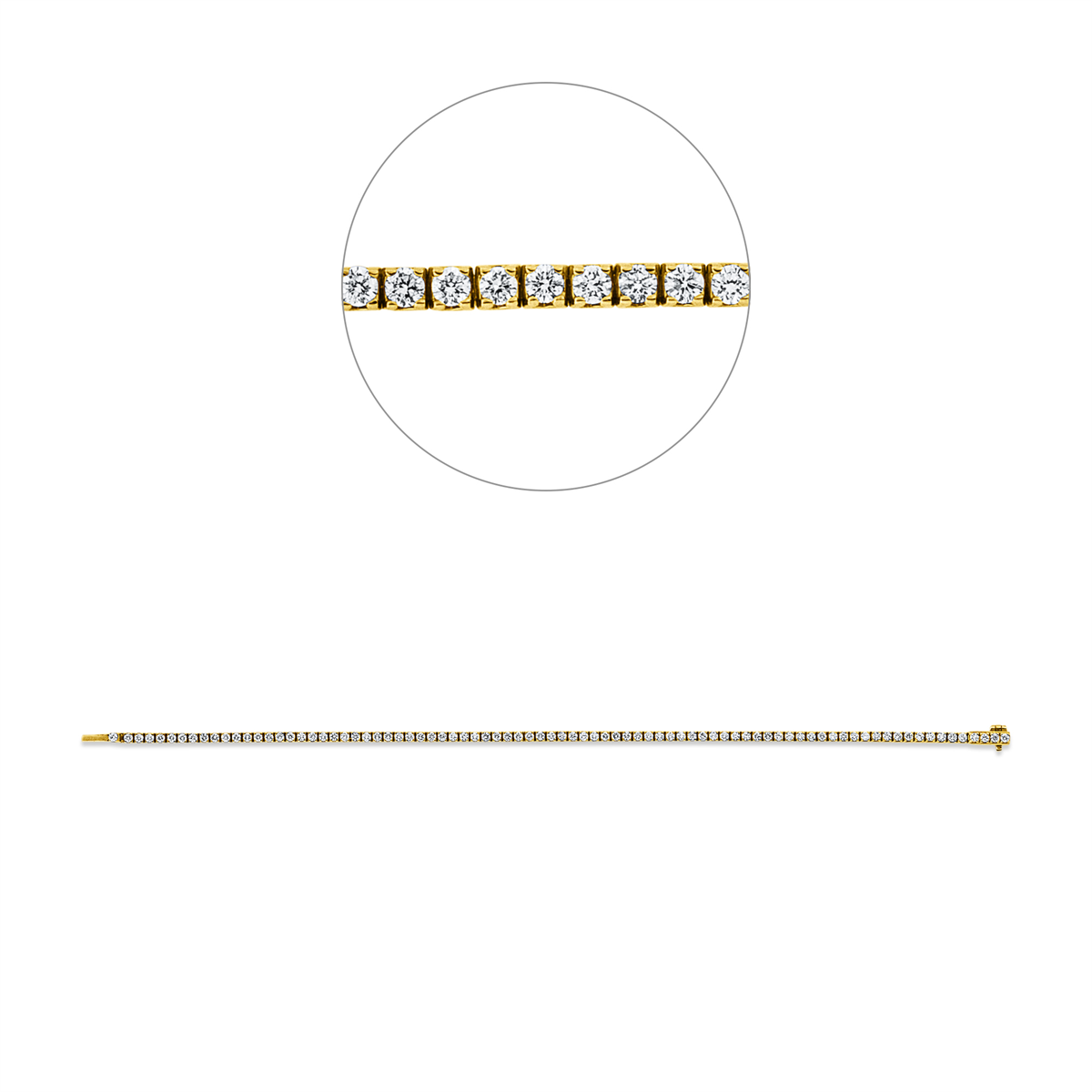 diamond full cut tennis bracelet bracelet in yellow gold