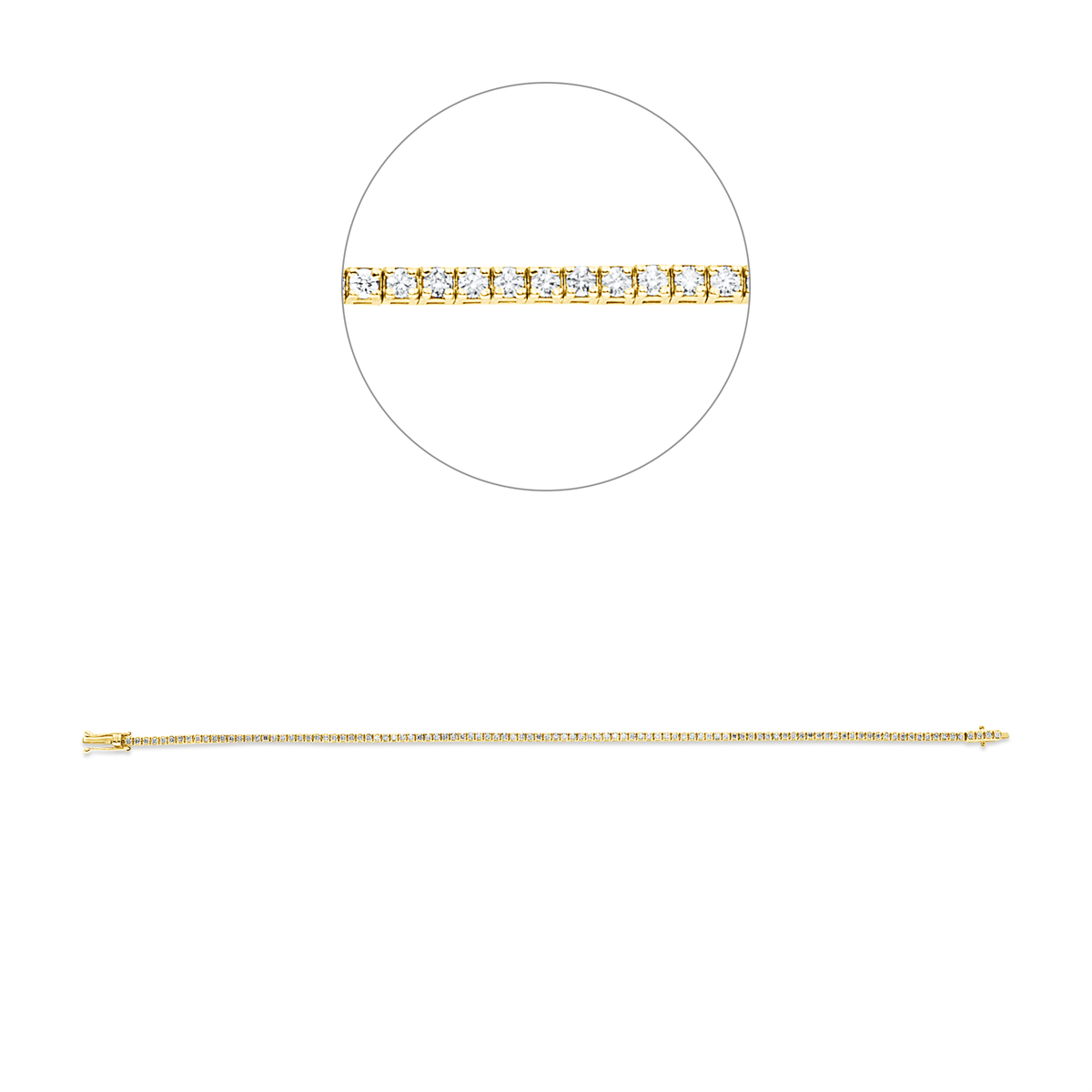 diamond full cut tennis bracelet bracelet in yellow gold