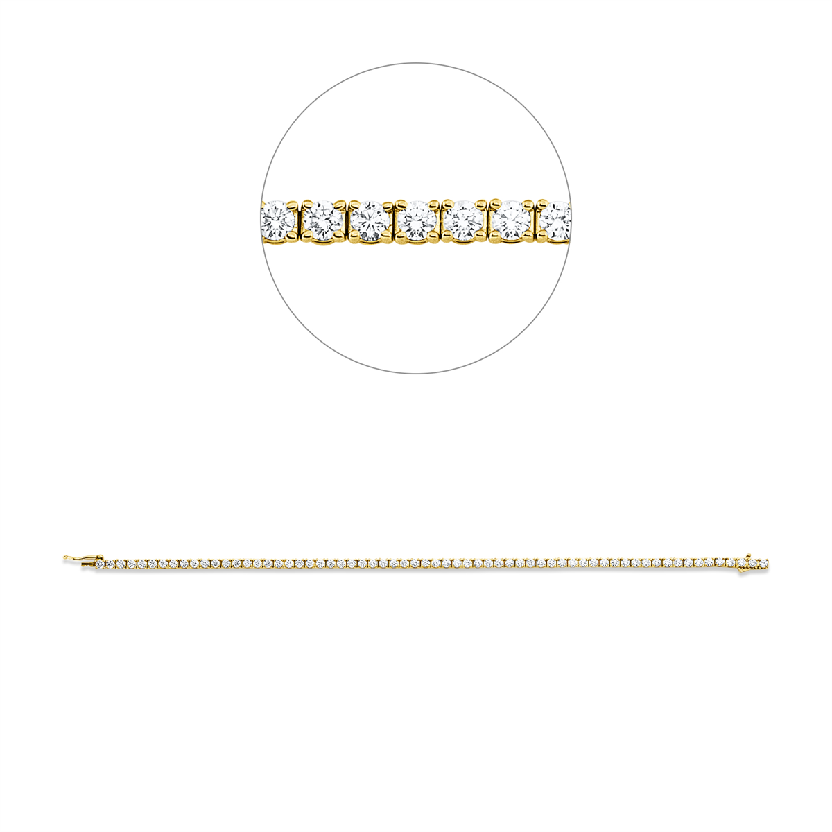 diamond full cut tennis bracelet bracelet in yellow gold