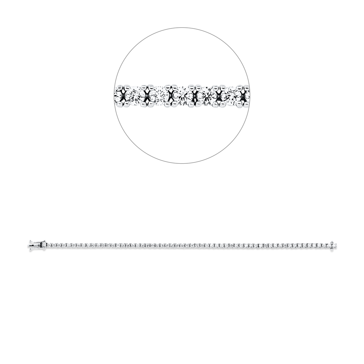 diamond full cut tennis bracelet bracelet in white gold