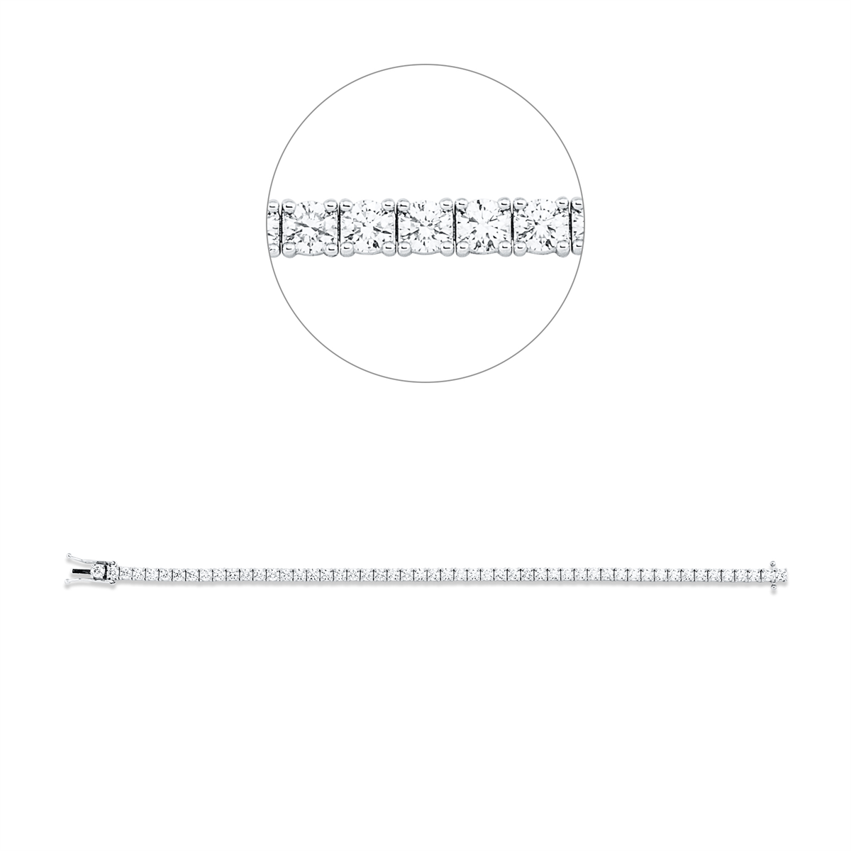 diamond full cut tennis bracelet bracelet in white gold