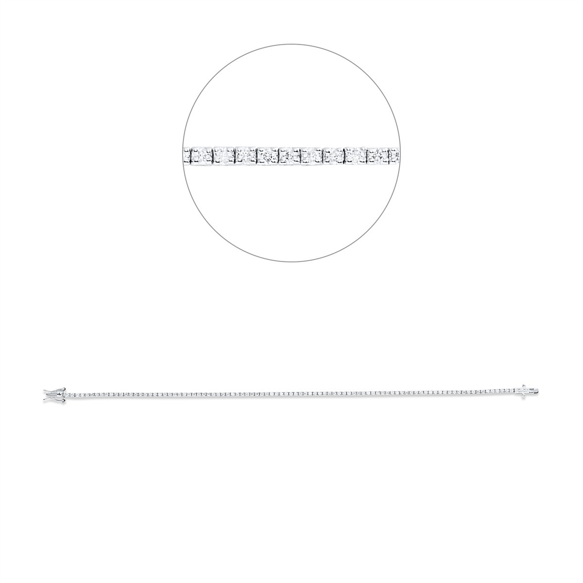 diamond full cut tennis bracelet bracelet in white gold