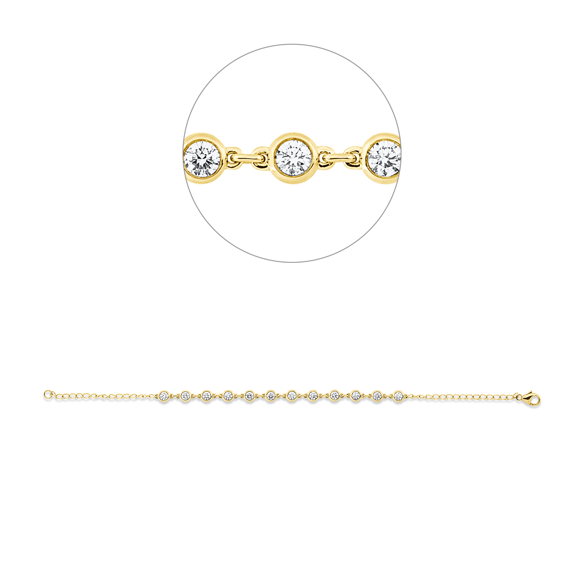 diamond full cut modern woman bracelet in yellow gold