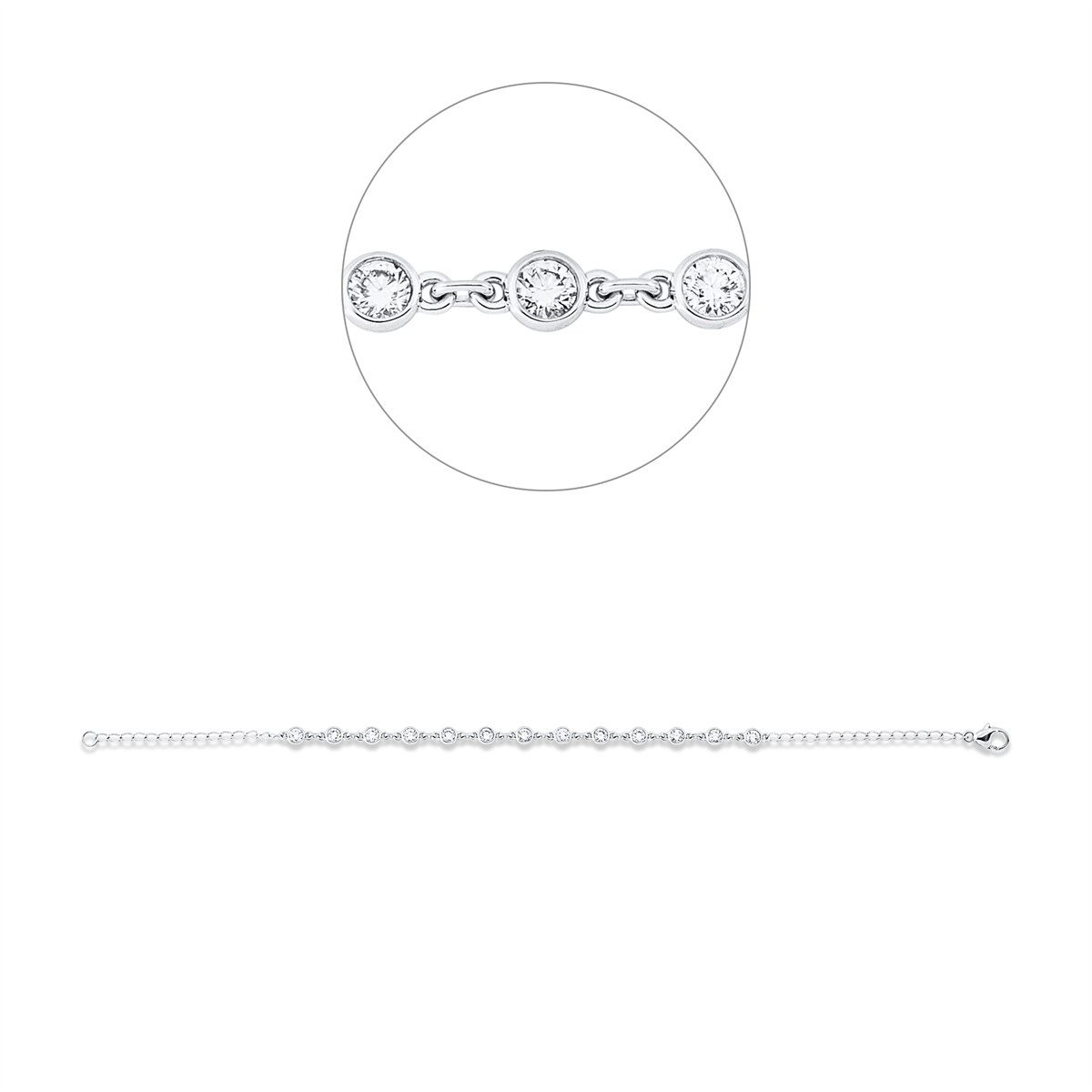 diamond full cut modern woman bracelet in white gold