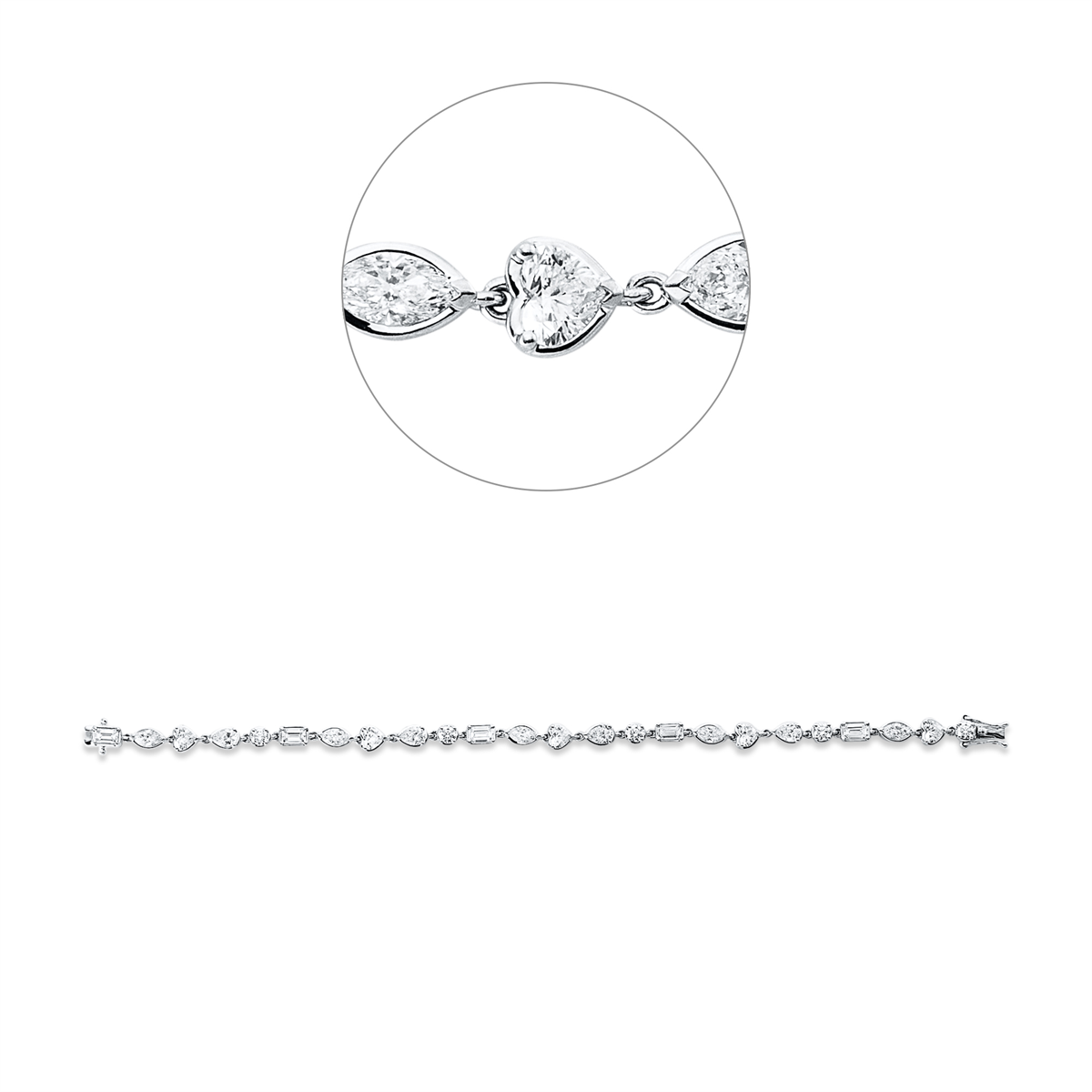 diamond full cut exclusive bracelet in white gold