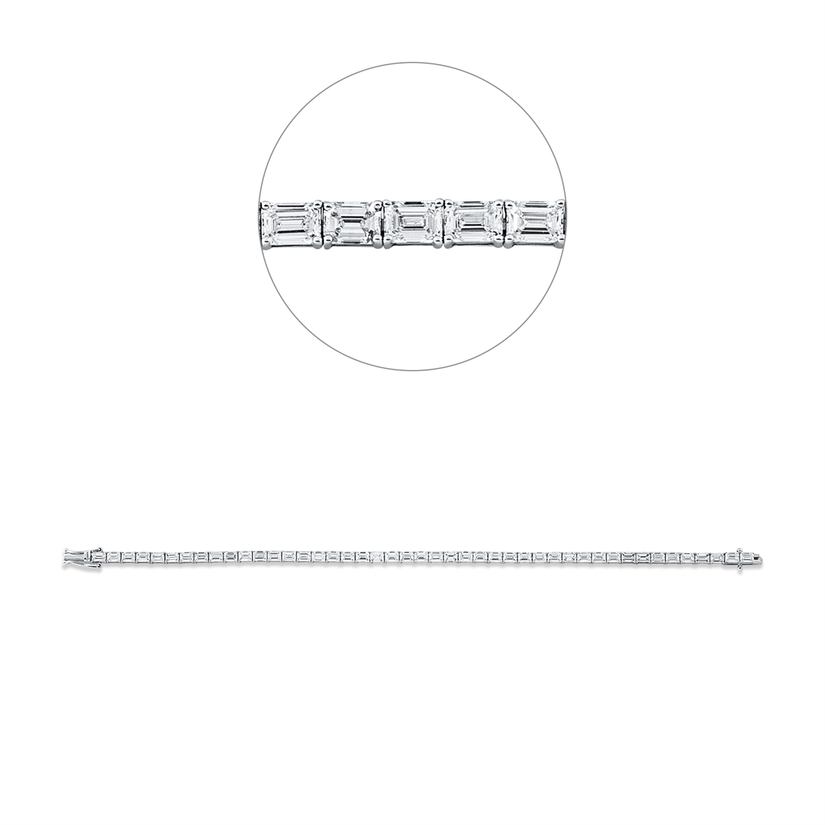 emerald cut tennis bracelet bracelet in white gold