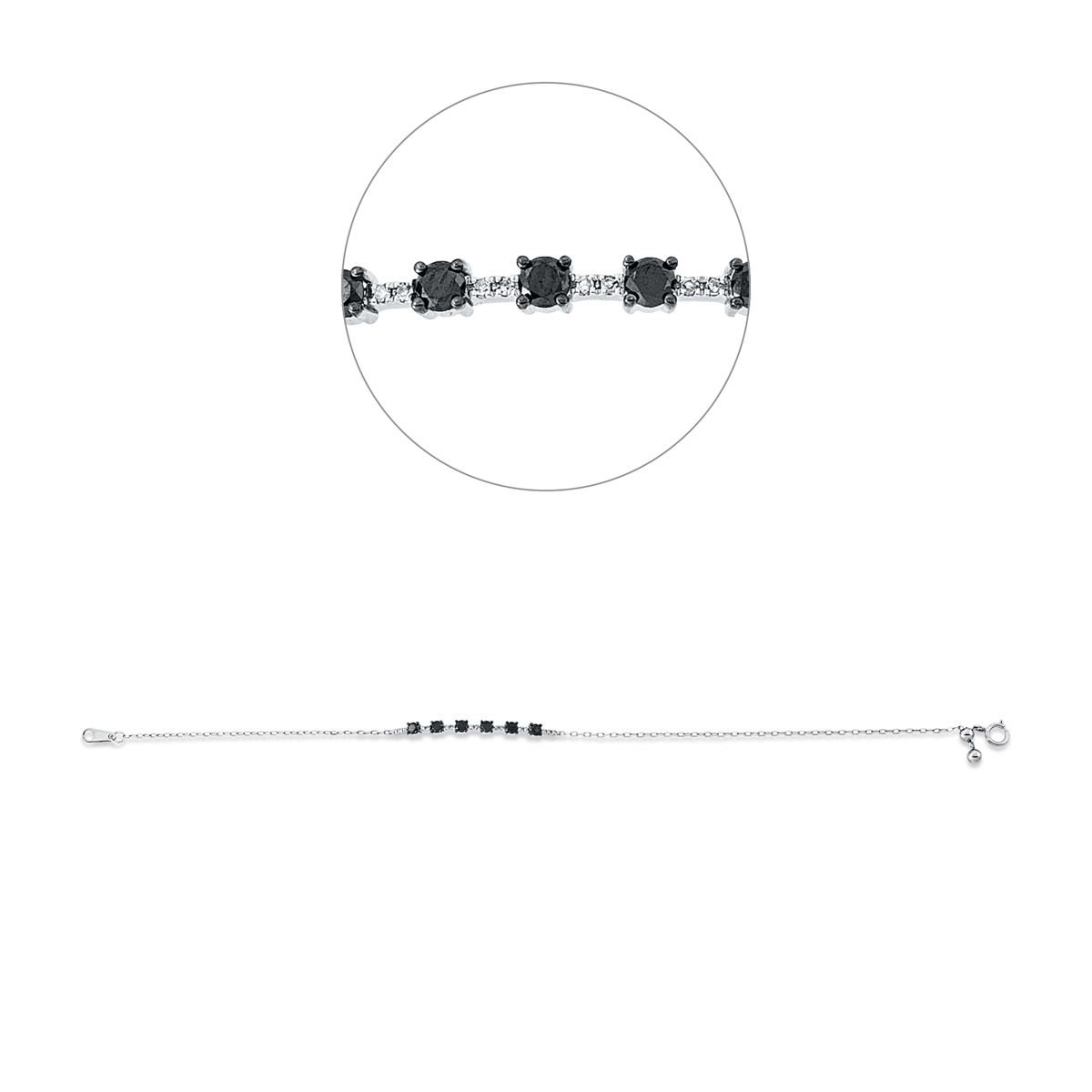 diamond single cut modern woman bracelet in white gold