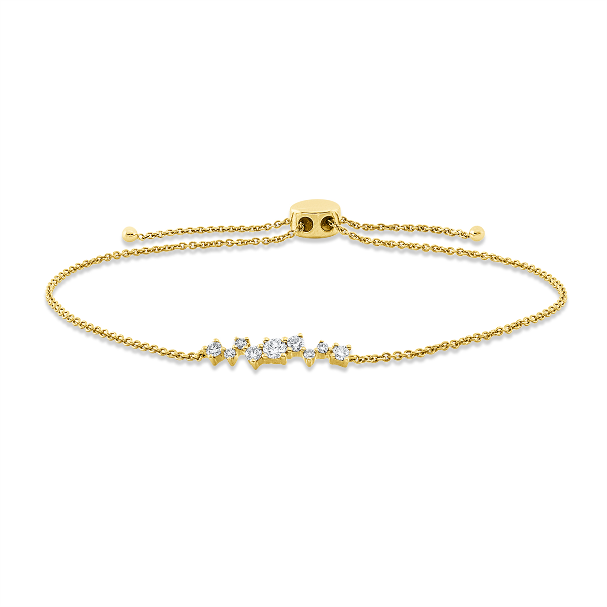 diamond full cut modern woman bracelet in yellow gold