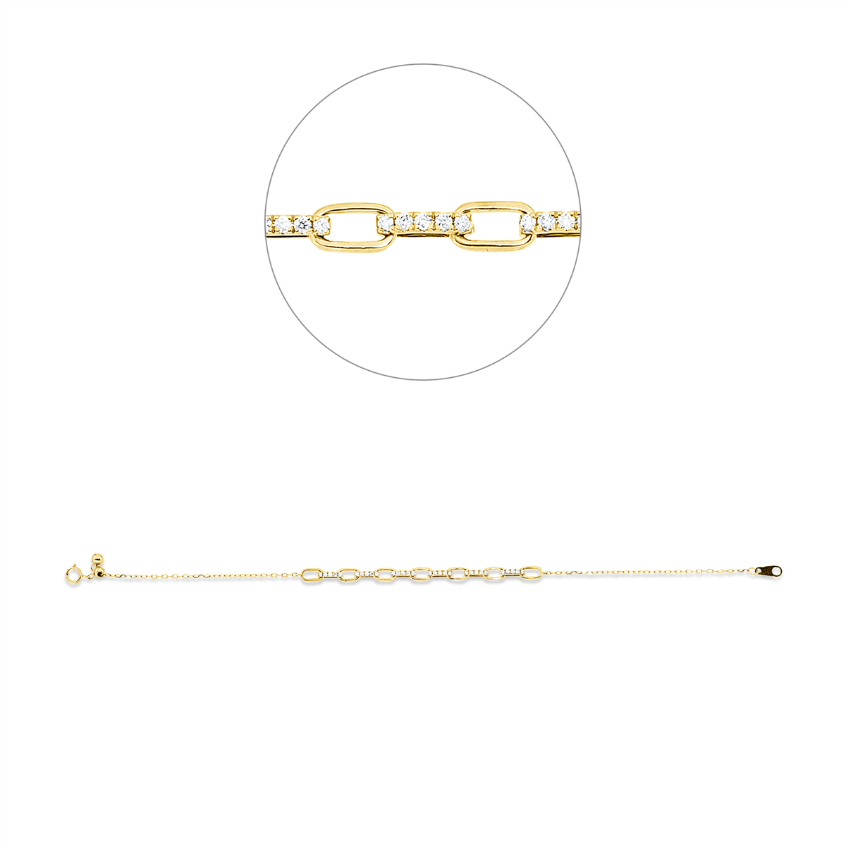 diamond full cut modern woman bracelet in yellow gold