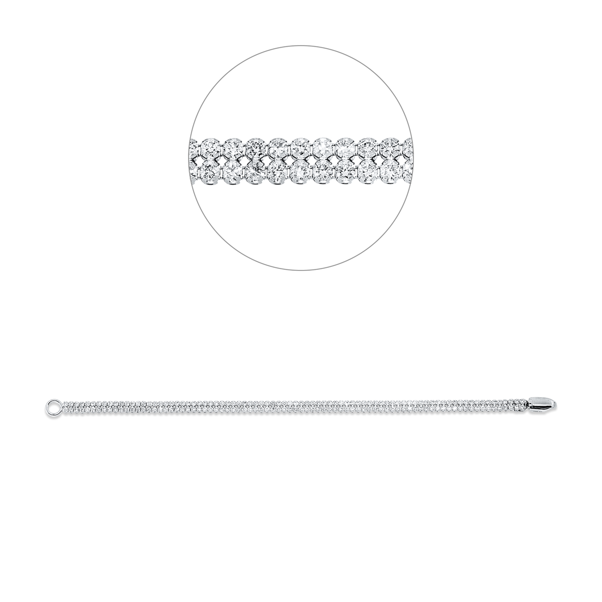 diamond full cut exclusive bracelet in white gold