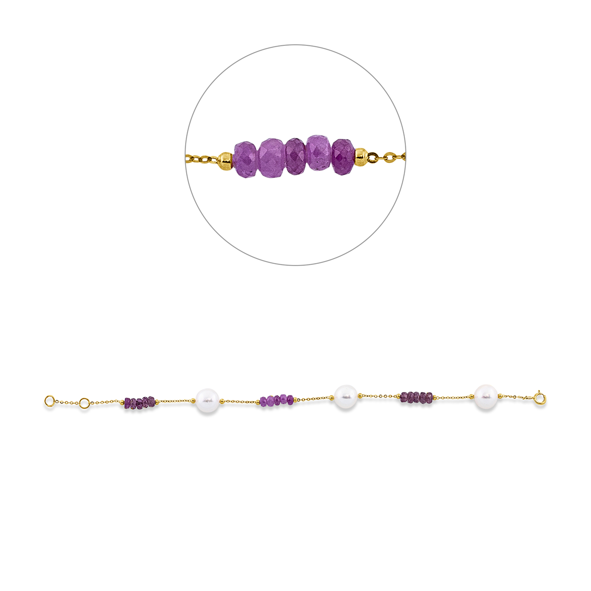 colored stone classic bracelet - 5G750