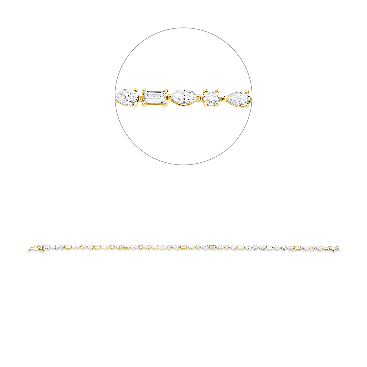 diamond full cut exclusive bracelet in yellow gold
