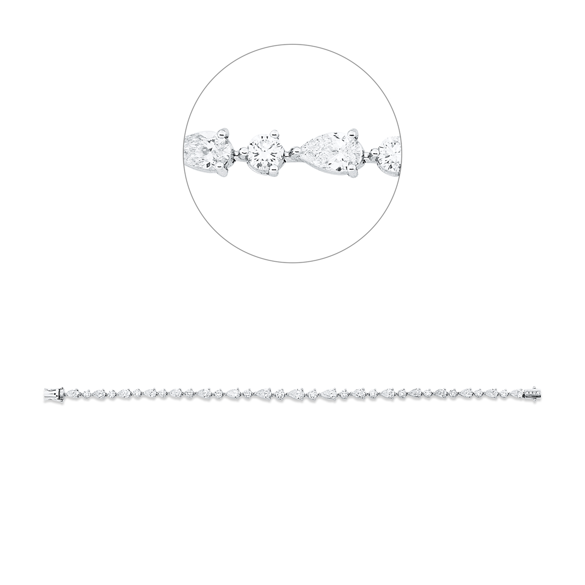 pear shape exclusive bracelet in white gold