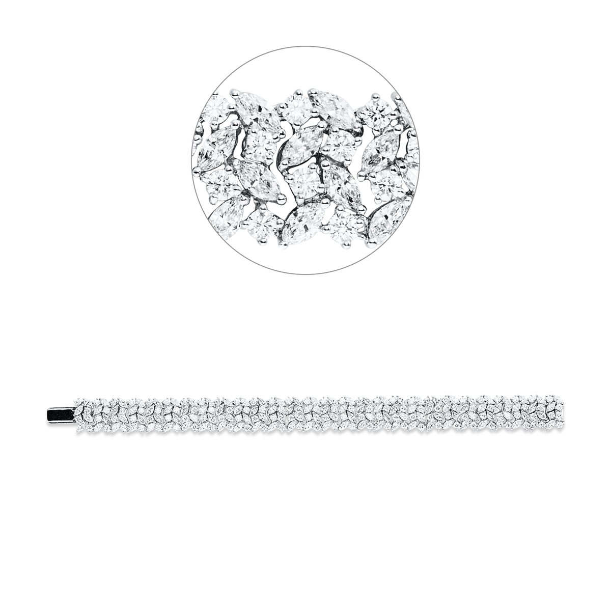 marquise exclusive bracelet in white gold