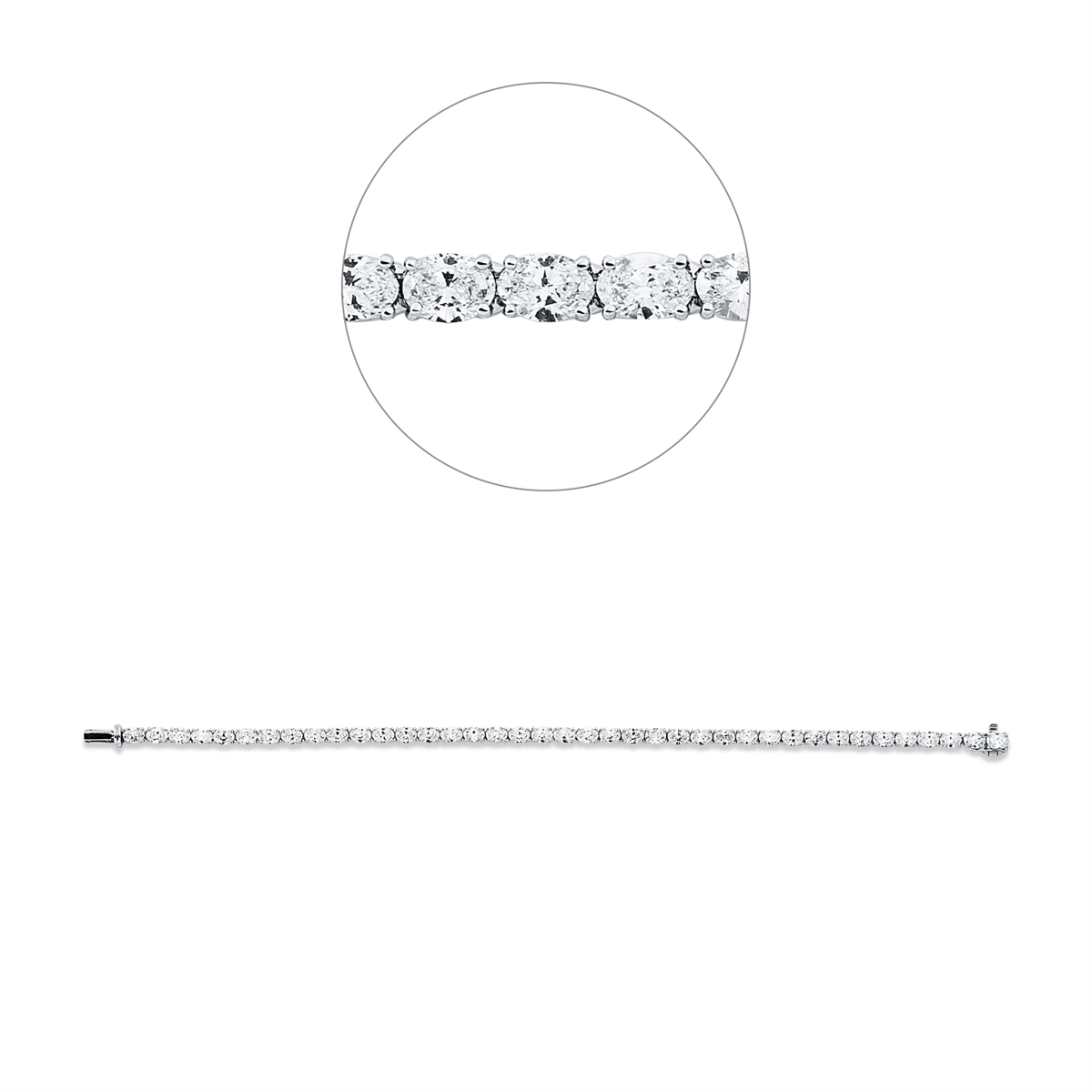oval exclusive bracelet in white gold